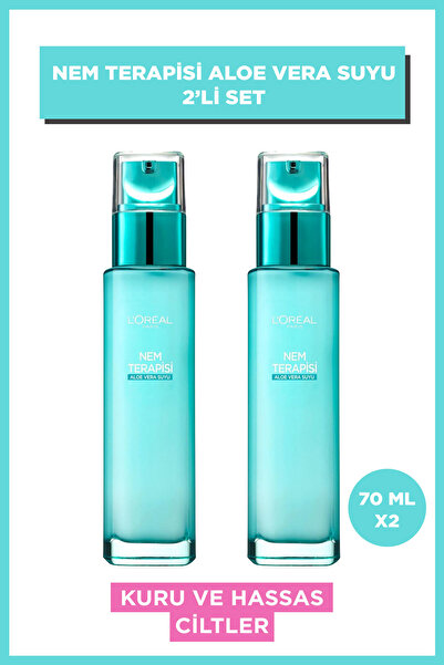 L'Oreal Paris Nem Terapisi Aloe Vera Suyu Kuru Ve Hassas Ciltler Için Nemlendirici Krem 2'li Set