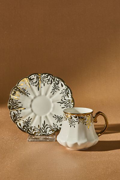 Karaca Ribes 6 Person Coffee Cup with Stand 90 ml