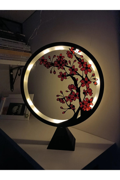 MMS DESİGN Desenli Led Işıklı Dekoratif Aydınlatma Çember Ring Gece Lambası