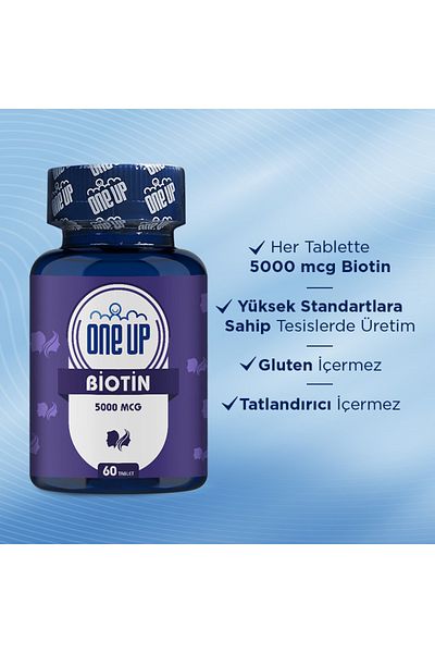 One Up Biotin 5000 Mcg 60 Tablets