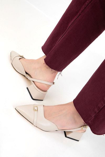 SOHO Beige Women's Classic Heeled Shoes 20595