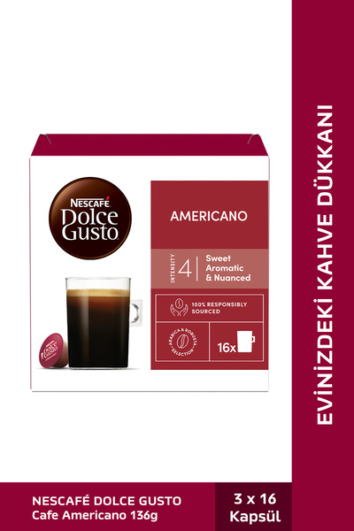 Nescafe Dolce Coffee Americano 16 Kapsül x 3 Paket