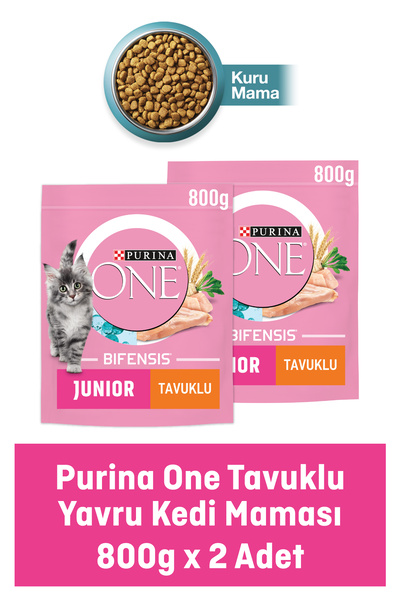 Purina One Junior Tavuklu Yavru Kedi Maması 800 Gr x 2Adet
