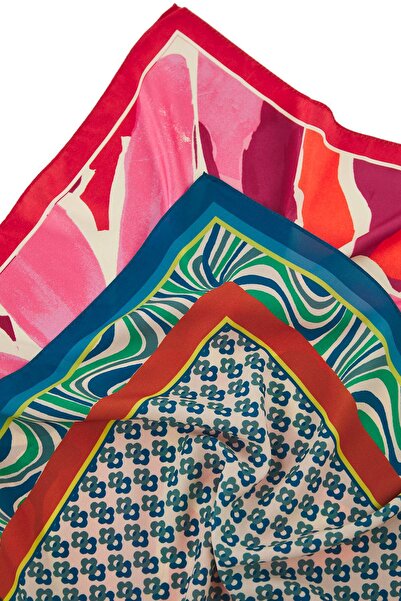 Trendyol Collection Multicolored Patterned 50*50 cm 2 Pack Scarf Accessory Twoss25Fu00000