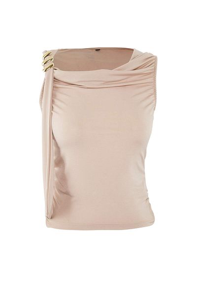 Trendyol Collection Black Accessory Detailed Degaje Collar Slim Knitted Blouse Twoss25Bz00564