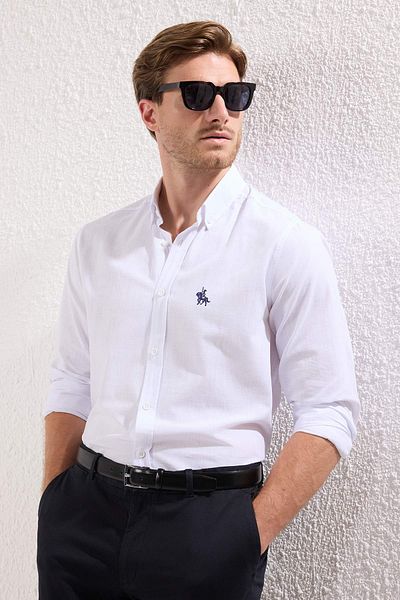 Trendyol Collection Λευκό κανονικό πουκάμισο TMNSS25GO00052