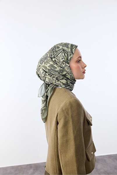 MİRSOY SCARF Etnik Desen Eşarp Rana Desen-zeytin