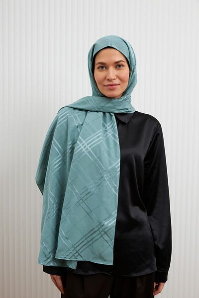 MİRSOY SCARF Model Aura Bumbac Jacquard ŞaL-Mint