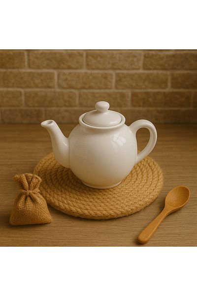 ÖRGÜM قاعدة وعاء إبريق الشاي من الجوت مقاس 20 × 20 سم