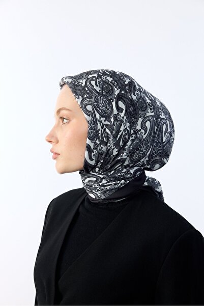 MİRSOY SCARF Etnik Desen Eşarp Lavin Desen-siyah