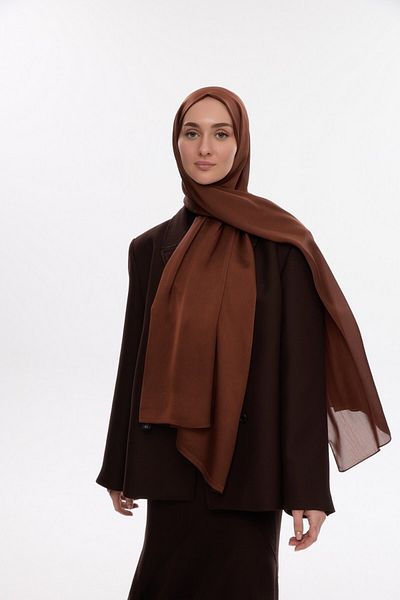 MİRSOY SCARF Вечерна рокля с шал Janjan Icon - кафяв цвят