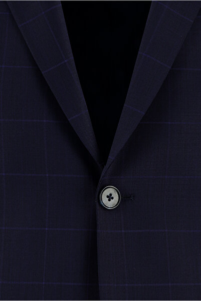 Abdullah Kiğılı Jachetă în carouri din lână cu croială normală