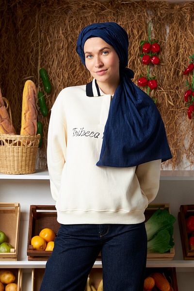 MİRSOY SCARF Șal din bumbac jacquard cu modele ritmice-Laci
