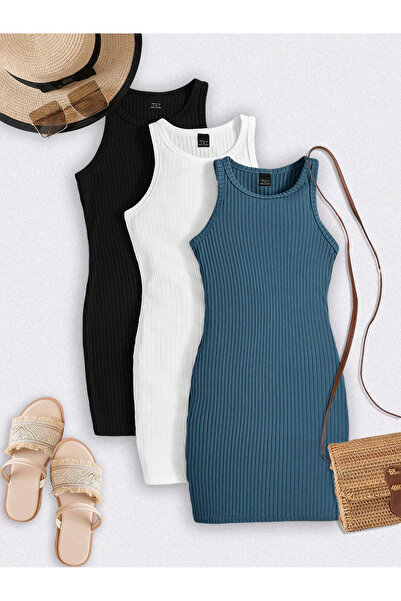 Richarlison 3'lü Paket Siyah Beyaz Lacivert Slimfit Mini Boy Pamuklu Bisiklet...