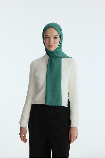 MİRSOY SCARF Benetton Print Silky Jacquard Shawl - Swallow Cut