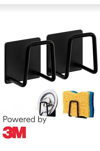 tozlupazar Dish Sponge Holder 3M Adhesive Stainless Steel Dish Sponge Holder Multi-Purpose Hanger 1 Piece