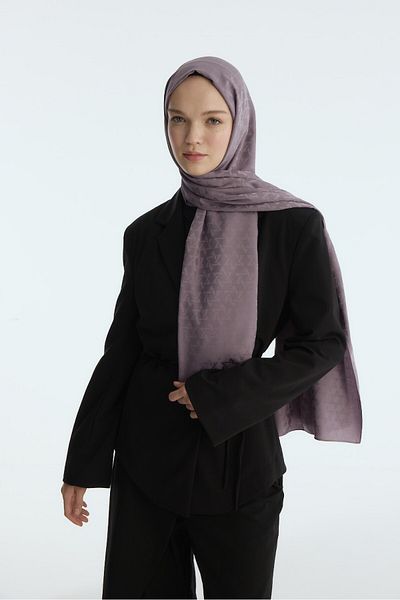 MİRSOY SCARF Σάλι Mira με σχέδιο μεταξένιο ζακάρ - λιλά