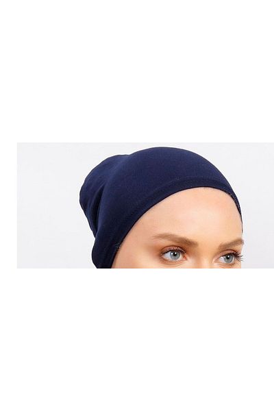 MİRSOY SCARF Navy Blue Fitted Bonnet