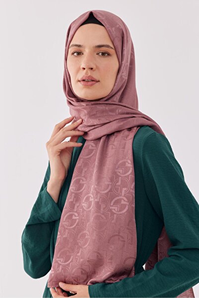 MİRSOY SCARF Daka Desen Parlak Jakar Şal - Leylak