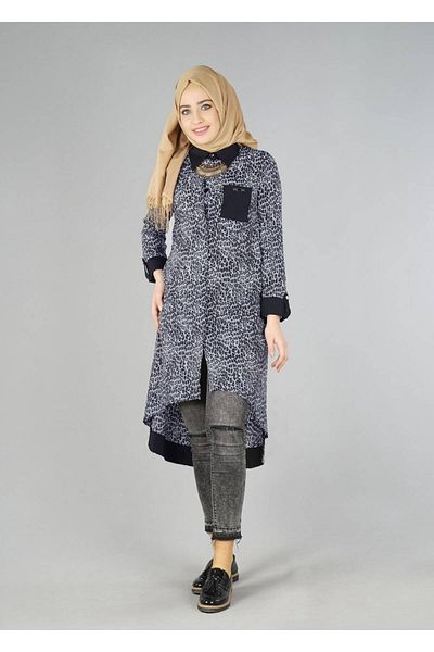 TRENDTESETTÜR Women's Black (Black-Grey) 4407-1 Tunic