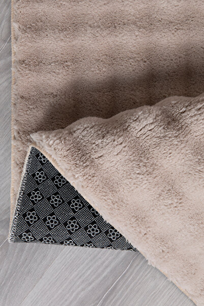 Myevilla Beige Colored Decorative Bubble Long Furry Soft Plush - Non-Slip and Washable Living Room Hallway Carpet Rug