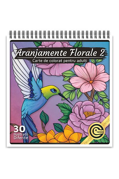 OEM Adult Coloring Book, Floral Arrangements 2, 30 Antistress Illustrations With Flowers