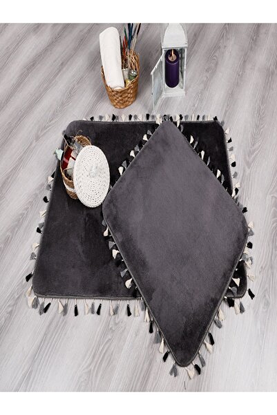 Myevilla My Evilla Modern Decorative Multi Fringed Toilet Set 60x100