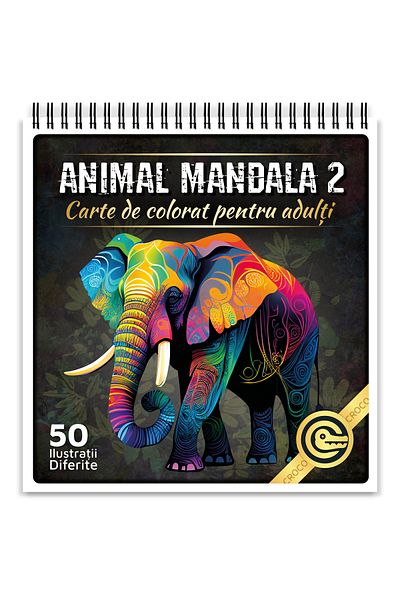 OEM Adult Coloring Book, Animal Mandala 2, 50 Antistress Illustrations with Animals