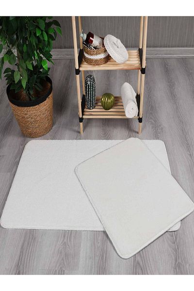 Myevilla My Evilla 50x80-50x40 Plush Simirna Bathroom and Toilet Set - Modern Decorative
