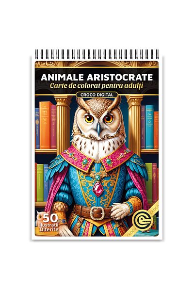 OEM Adult Coloring Book, Aristocrat Animals, 50 Antistress Illustrations for Relaxation