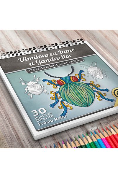 OEM Adult Coloring Book, The Amazing World of Cockroaches, 30 Anti-Stress Illustrations