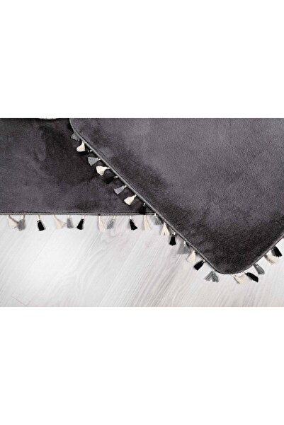 Myevilla My Evilla Modern Decorative Multi Fringed Toilet Set 60x100