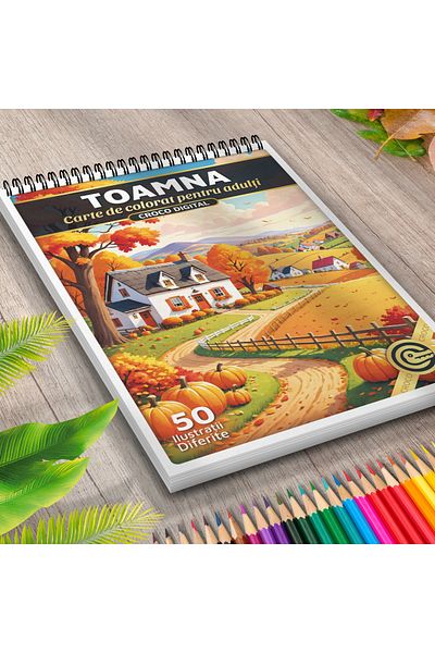 OEM Coloring Book for Adults, Autumn, 50 Antistress Illustrations for Relaxation