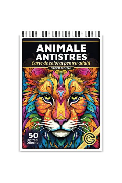 OEM Adult Coloring Book, Antistress Animals, 50 Antistress Illustrations for Relaxation