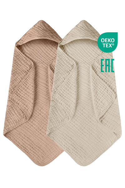 Minuche قماط من قطن الموسلين 100% مكون من قطعتين - منشفة حمام للأطفال مقاس 80...