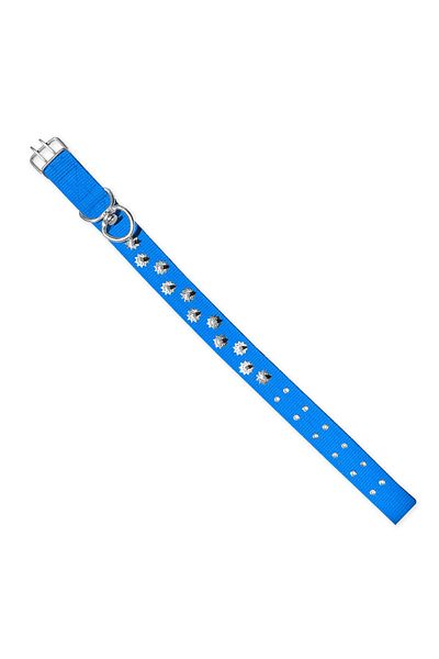 SAVEX Woven Studded Dog Collar - 5*80 cm - Blue