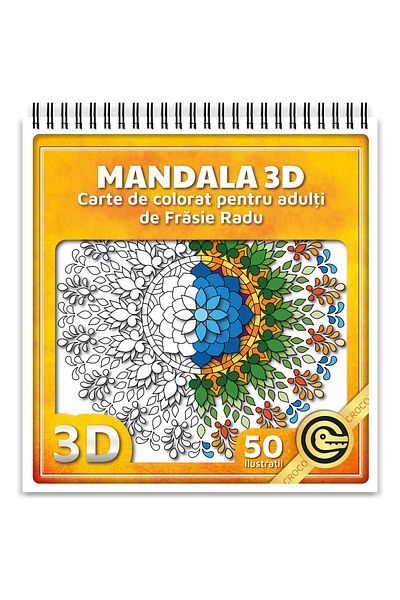 OEM Adult Coloring Book, 3D Mandala, 50 Antistress Illustrations for Relaxation