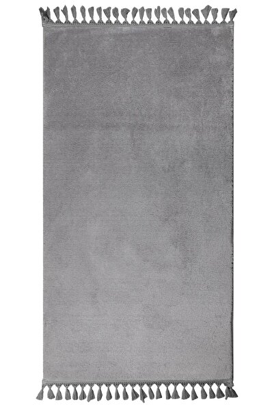 Myevilla Evilla Modern Knitted Fringed Simirna Plush Carpet Runner