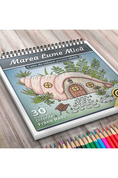 OEM Adult Coloring Book, Big Small World, 30 Antistress Illustrations for Relaxation