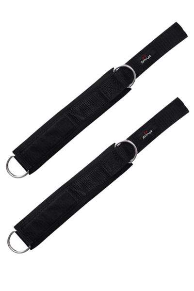 St Morritz Black Professional Ankle Strap - Fitness Ankle Bracelet, Double Iron - 2 Pieces