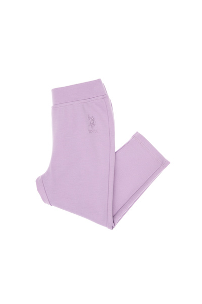 U.S. Polo Assn. Kız Çocuk Lila 3/4 Boy İnterlok Tayt 50306792-VR034
