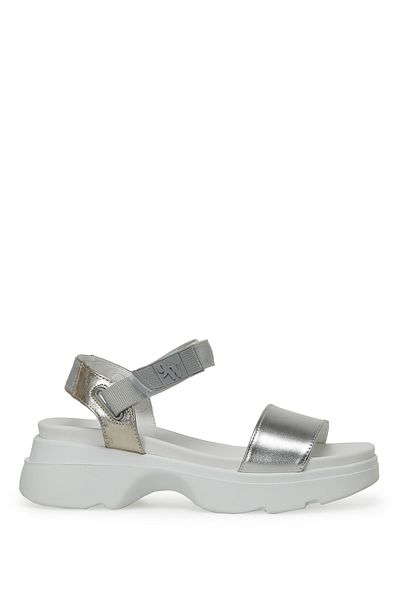 Nine West NUYT2 3FX Silver Women's Thick Sole Sandals
