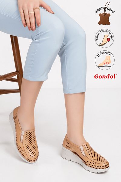 Gondol Genuine Leather Padding Sole Comfortable Summer Shoes Esfa.4001