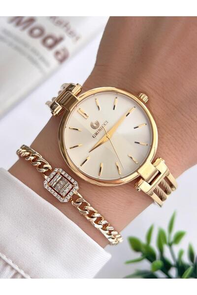 Revello By Grinicci Seri Altın Kaplama Elite . Taşlı 30 Mt Su Geçirmez Bilekl...