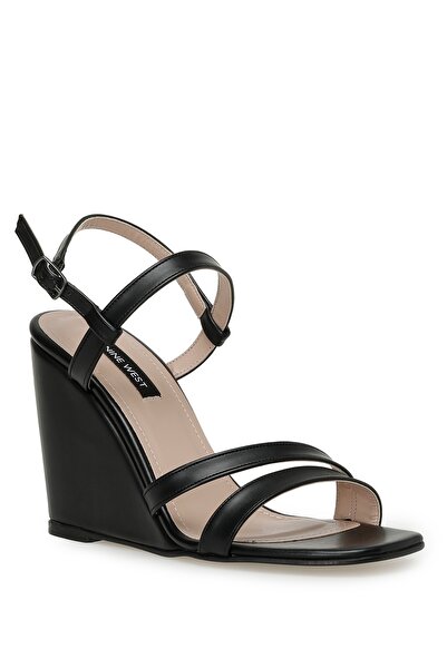 Nine West MOEX 3FX Siyah Kadın Dolgu Topuk Sandalet