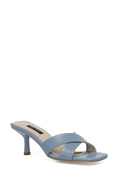 Nine West شبشب بكعب نسائي أزرق من Narot 3fx