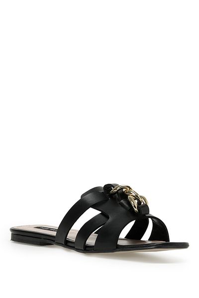 Nine West Γυναικείες flat παντόφλες Ham 3fx Μαύρες