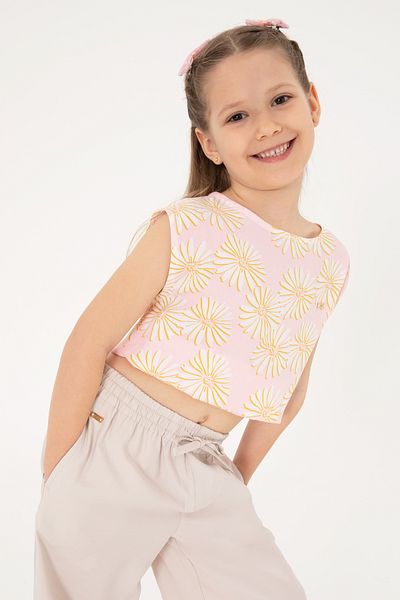 U.S. Polo Assn. Girls Light Pink Floral Patterned Sleeveless Shirt 50306603-Vr078