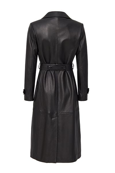Derimod Beyonce Women's Black Leather Top Coat 22Wgd5026U4