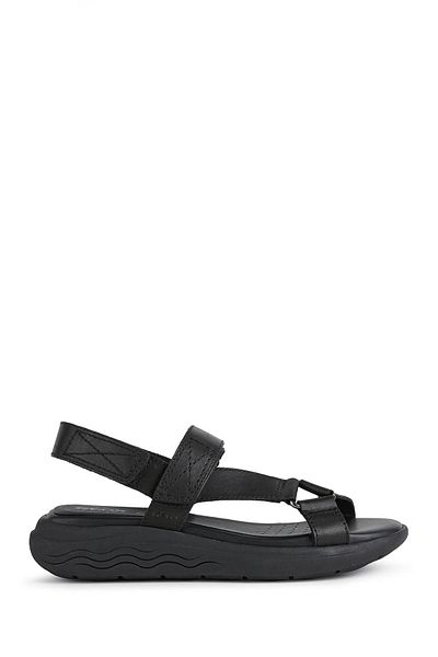 Geox Black Spherica Ec5w Women's Flat Sandals - D25ada00043c9999